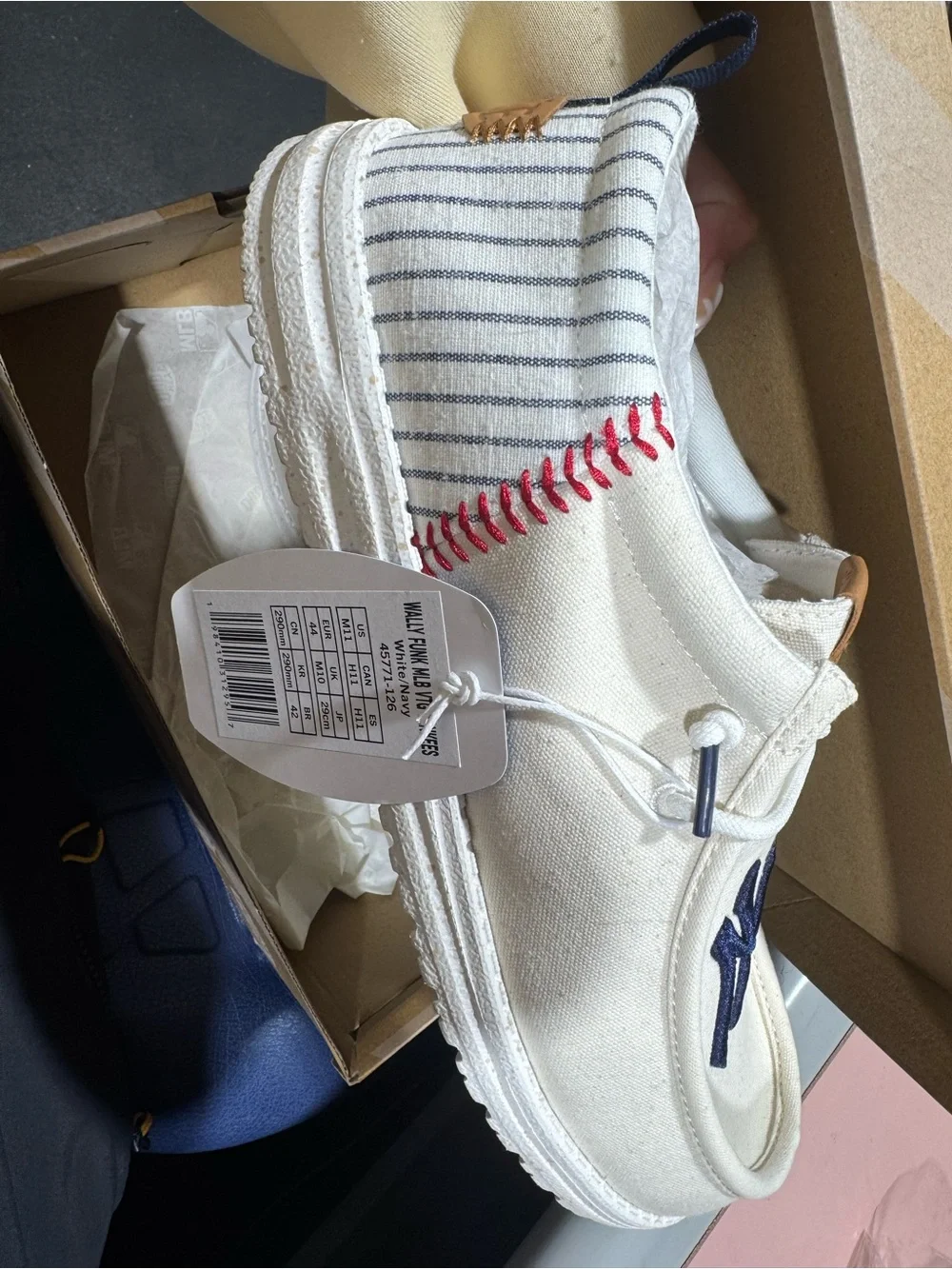 Hey Dude Men's Canvas Boat Shoes with Navy Logo 11 NWT⚾️